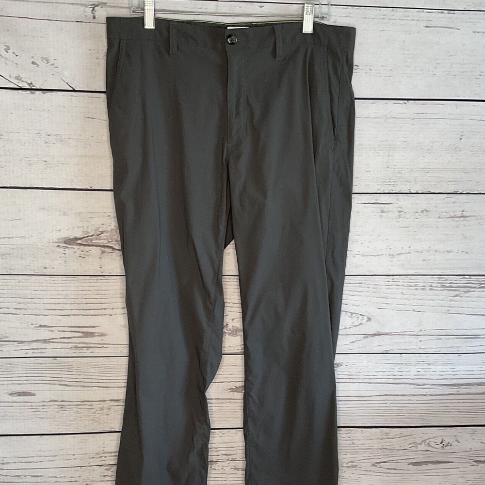 Eddie Bauer Men Dark Gray Nylon/Spandex Stretch Water Repellent Pants Size 34x32